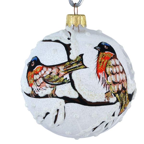 Picture of "Birds on a Branch" Hand Painted Christmas Ball