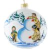 Picture of "Children Building A Snowman" Hand Painted Christmas Ball. Made in Ukraine.