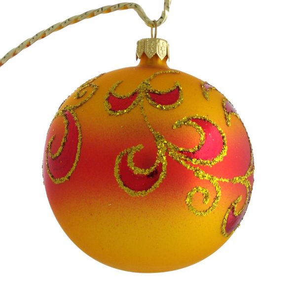 Picture of "Lily" Hand Painted Glass Christmas Ornament