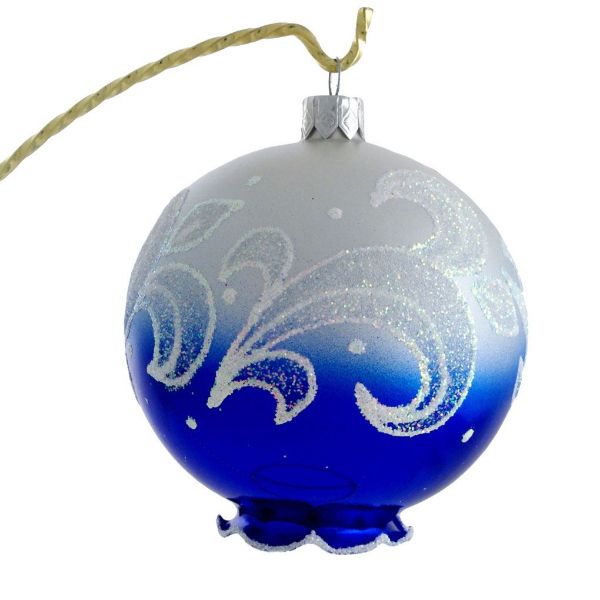 Picture of "Prestige" Hand Painted Glass Christmas Ornament (Blue)