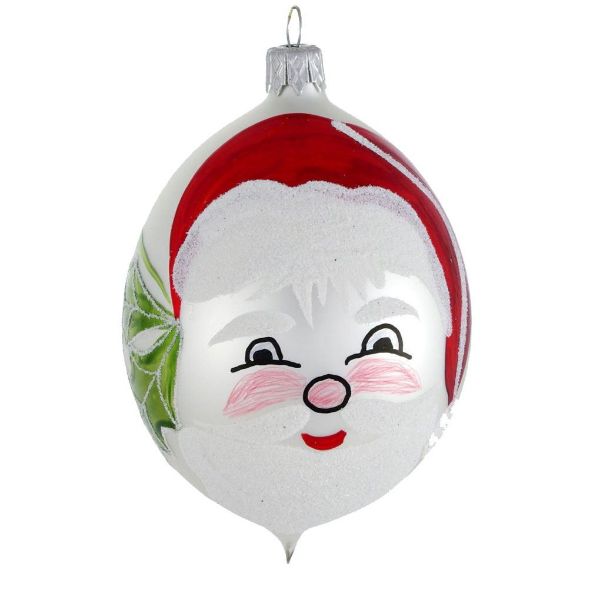 Picture of "Santa" Glass Olive Christmas Ornament