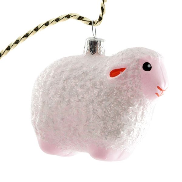 Picture of "Sheep" Glass Christmas Ornament.