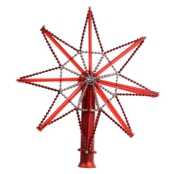 Picture of "Star" Red Glass Christmas Tree Topper