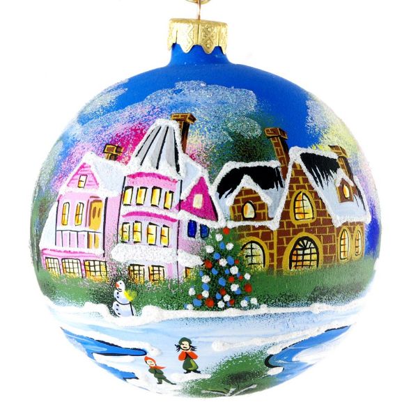 Picture of "Winter Fun" Hand Painted Christmas Ball. Made in Ukraine.