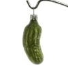 Picture of Glass Christmas Pickle Ornament (small, matte with pearls)