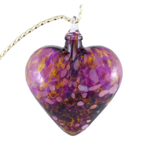 Picture of Glass Eye Studio Hand Blown Glass Heart Ornament - Iris