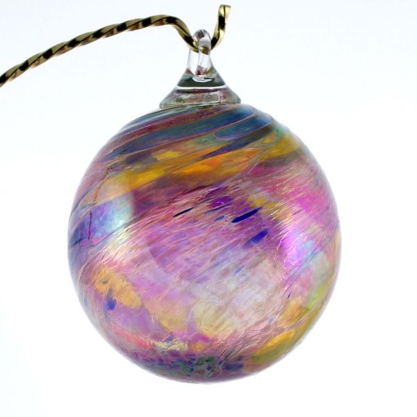 Picture of Glass Eye Studio Hand Blown Glass Ornament - Pink Monet