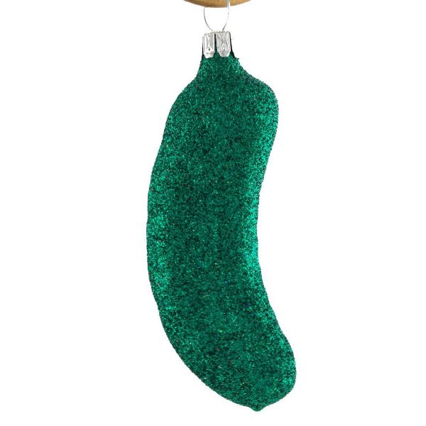 Picture of Glass German Pickle Christmas Tree Ornament ( whole green glitter)