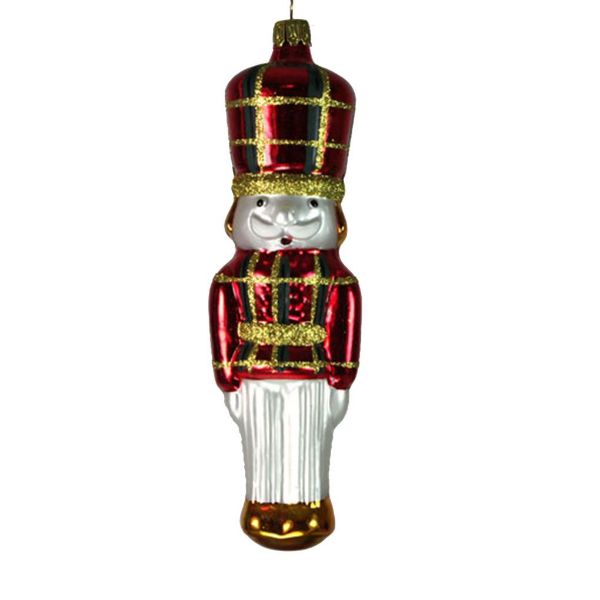 Picture of Glass Soldier (white, red) Christmas Tree Ornament