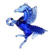 Picture of Hand Blown Glass Lampwork Collectible Miniature Pegasus Figurine (Blue)