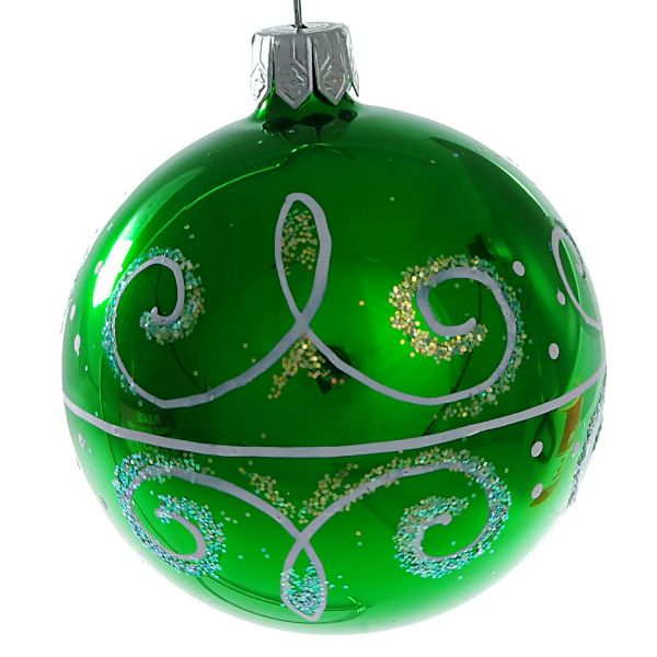 Picture of "Bracelet" Glass Christmas Ball Ornament (green, glossy)
