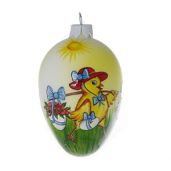 Picture of "Chicken" Hand Blown Glass Easter Egg Ornament.