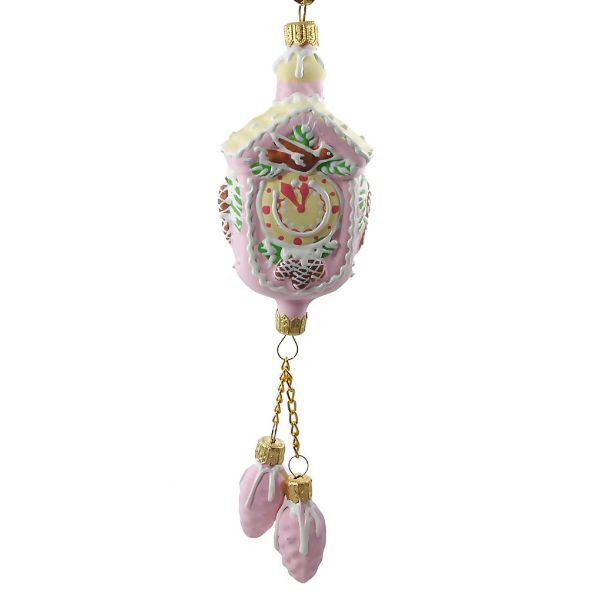 Picture of "Christmas Clock - Pink Cookie" Glass Christmas Ornament.