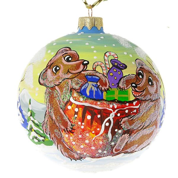 Picture of "Christmas Presents" Hand Painted Christmas Ball. Made in Ukraine.