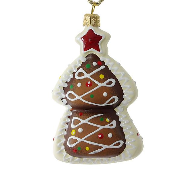 Picture of "Christmas Tree Gingerbread Cookie" Glass Christmas Ornament.
