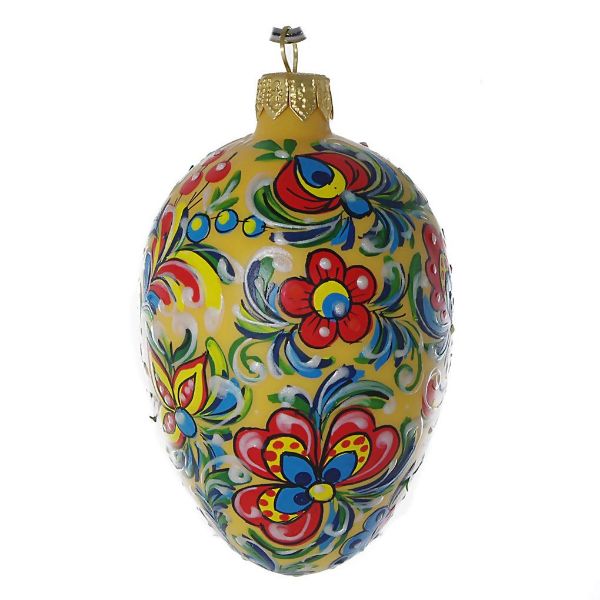 Picture of "Colorful" Hand Blown Glass Easter Egg Ornament.