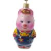 Picture of "Girl Piglet" Glass Christmas Ornament
