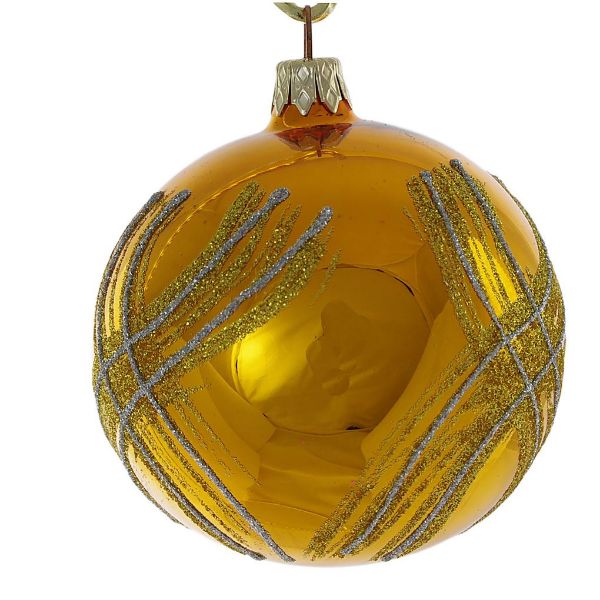Picture of "Golden Luxury" Hand Painted Glass Christmas Ornament