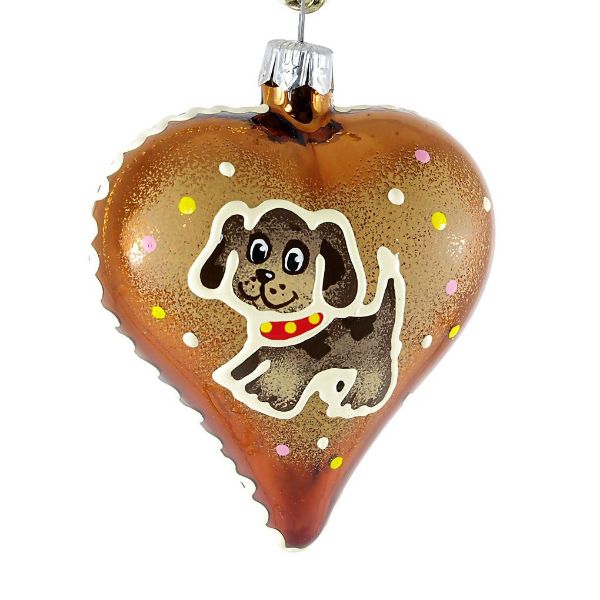Picture of "Puppy" Heart Glass Ornament