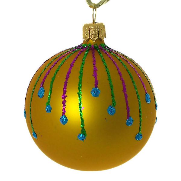 Picture of "Ray" Glass Christmas Ball Ornament (golden, matte)