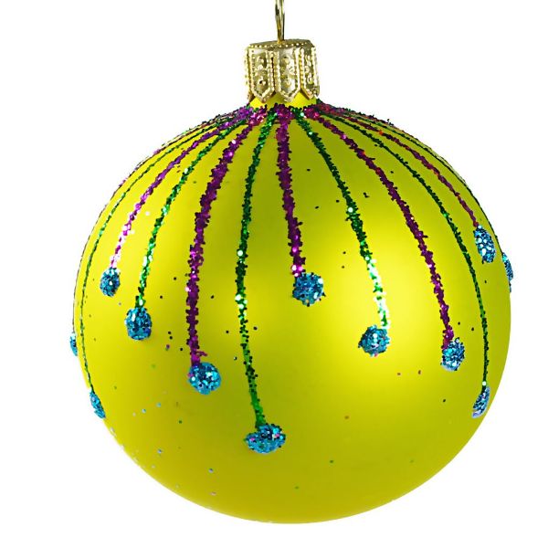 Picture of "Ray" Glass Christmas Ball Ornament (lemon, matte)