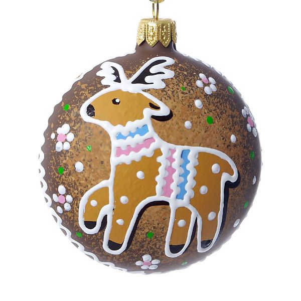 Picture of "Reindeer" Cookie-Medallion - Hand Painted Christmas Ornament.