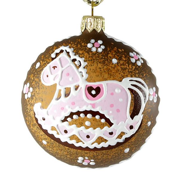 Picture of "Rocking Horse" Medallion - Hand Painted Christmas Ornament.
