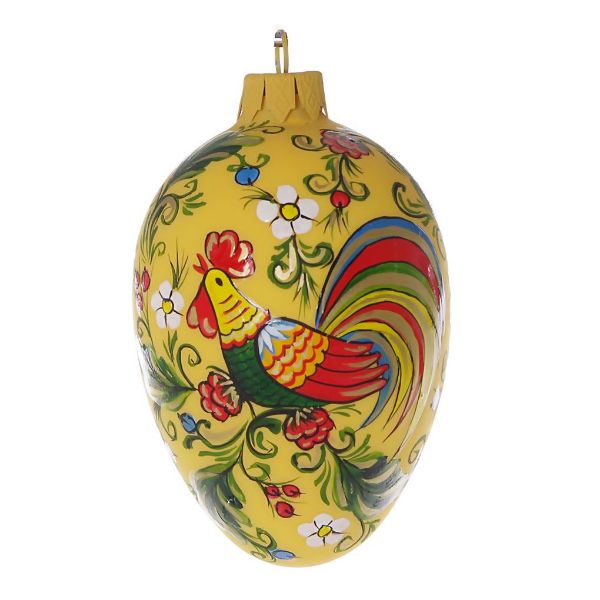 Picture of "Rooster" Hand Blown Glass Easter Egg Ornament.