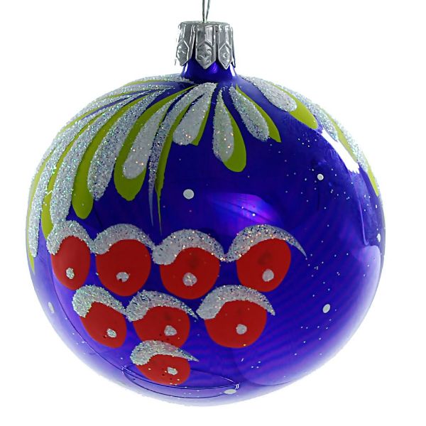 Picture of "Rowan" Glass Christmas Ball Ornament (violet, glossy)