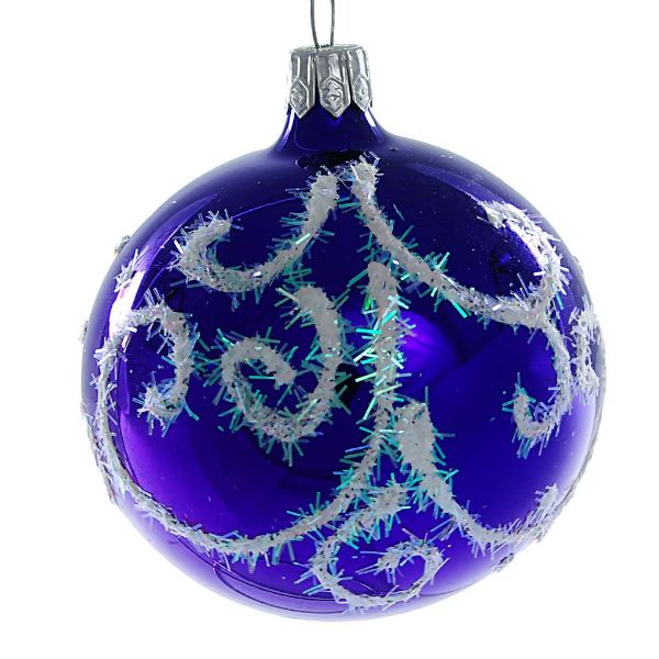 Picture of "Shine" Glass Christmas Ball Ornament (violet, glossy)