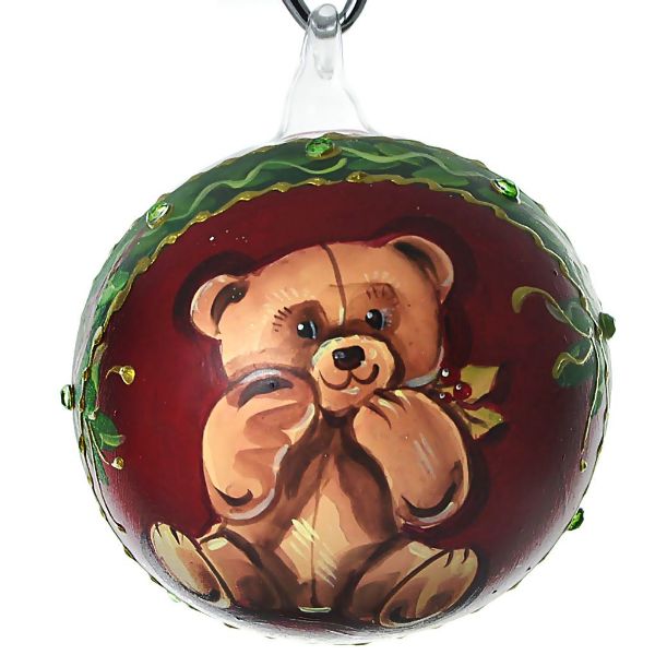 Picture of "Teddy Bear" Hand Painted Christmas Ball (Austria)