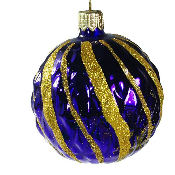 Picture of "Twist" (Purple) Glass Christmas Ball Ornament