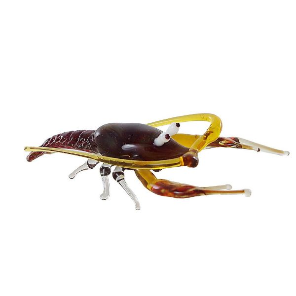 Picture of Hand Blown Glass Lampwork Collectible Lobster Figurine.