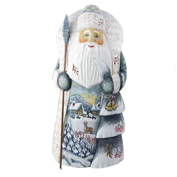Picture of Hand Carved, Solid Wood Grey Robe Santa
