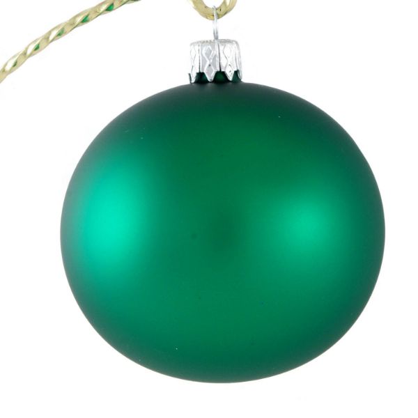 Picture of Matte Green Glass Christmas Ornament.