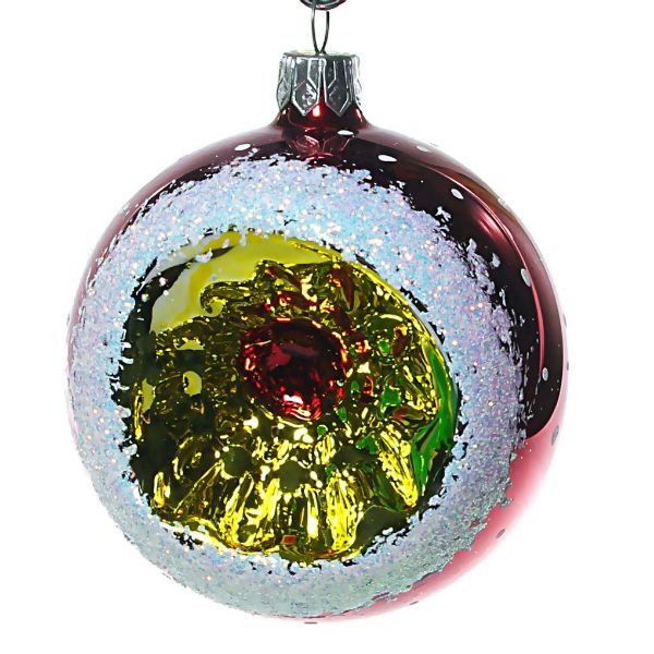 Picture of Reflector Glass Christmas Ball (glossy red)