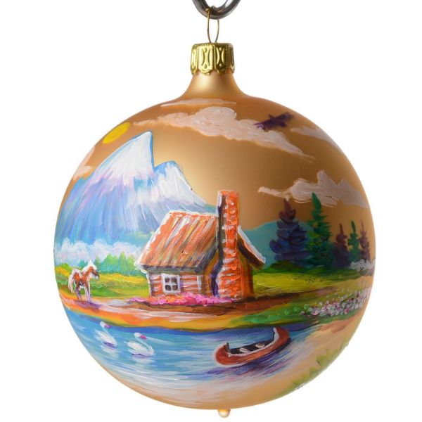 Picture of "Summer" Hand Painted Christmas Ball. Made in Belgium.