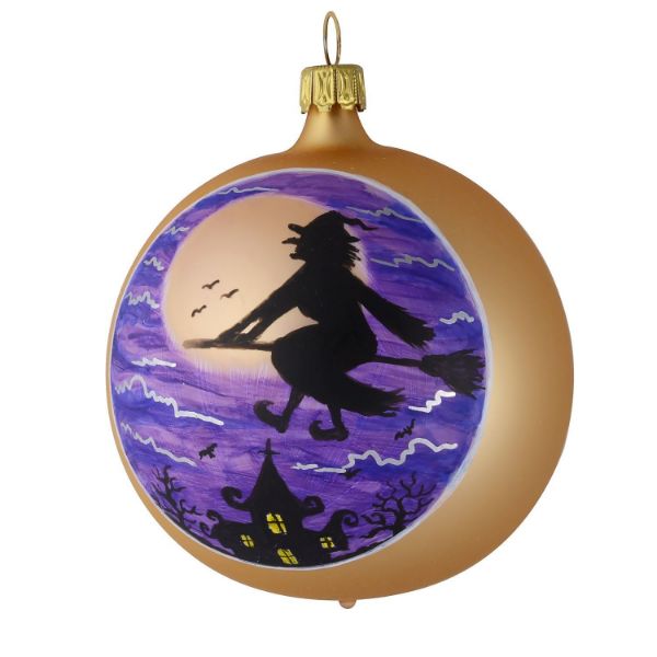 Picture of "Witch" Hand Painted Glass Halloween Ball