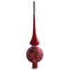 Picture of Snowy Pattern Red Matte Hand Blown Glass Christmas Tree Topper