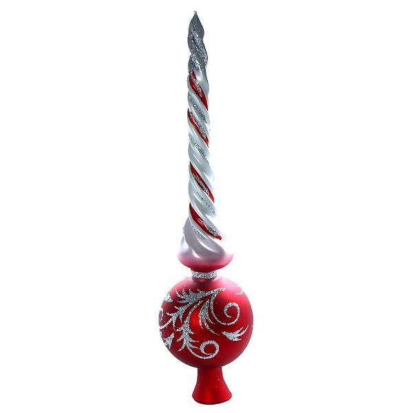 Picture of Twisted Red Matte Glass Christmas Tree Topper