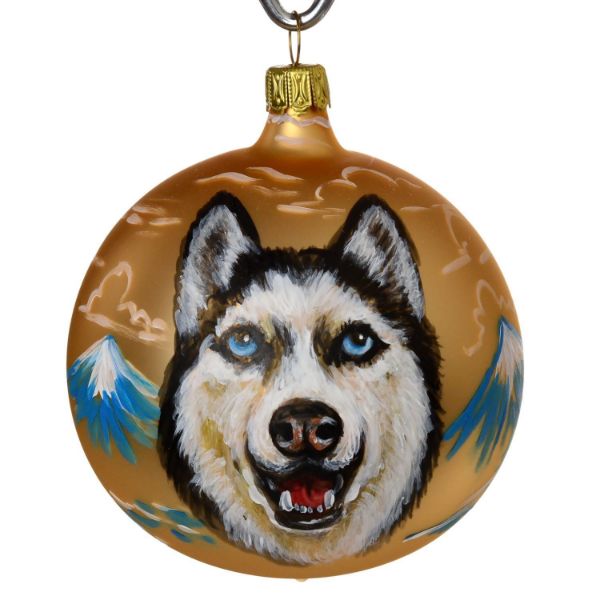 Picture of Siberian Husky Glass Christmas Ball