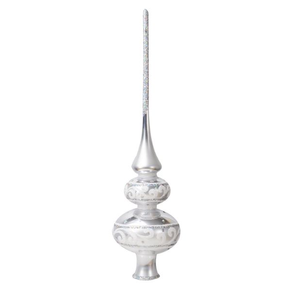 Picture of "Bravo" Silver Glass Christmas Tree Topper