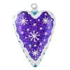 Picture of "Snowflakes" Glass Purple Heart Hand Painted Christmas Ornament. Limited edition.