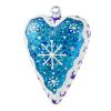 Picture of "Snowflakes" Glass Light Blue Heart Hand Painted Christmas Ornament. Limited edition.