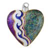 Picture of "Wave" Glass Multicolored Heart Hand Painted Christmas Ornament. Limited edition.