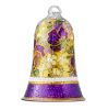 Picture of "Pansies" Hand Painted Glass Bell Ornament.