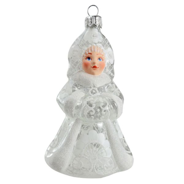 Picture of " Snow Maiden" Hand-Painted Glass Christmas Ornament