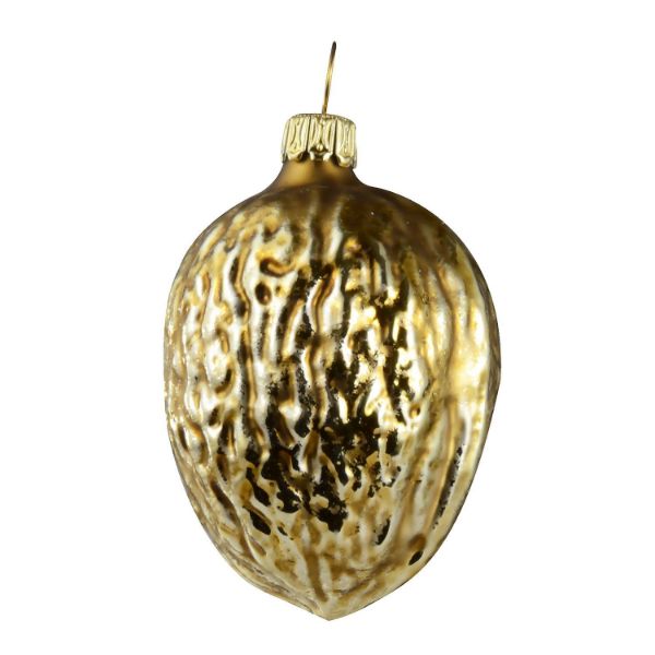 Picture of Gold Nut Glass Christmas Tree Ornament. Made In Germany