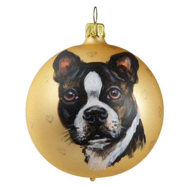Picture of French Bulldog Glass Christmas Ball