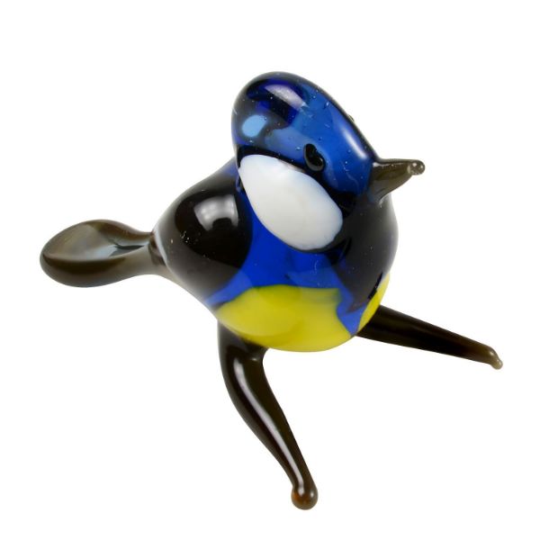 Picture of Hand Blown Glass Lampwork Collectible Miniature Tomtit  Figurine